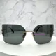 thumbnail image 3 of MIU MIU Sunglasses Gold Rimless Wrap Square MIU MIU Logo Italy w/ Box & Case, 3 of 6