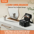thumbnail image 2 of VEVOR Étui de Maquillage Roulant pour Train, Grand Rangement à 3 Niveaux, Transport Pratique avec Poignée, Roues, Sangle, Boîte Organisatrice de Maquillage Professionnelle, Porte-Maquillage Imperméable en Oxford, Noir, 2 of 9