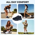 thumbnail image 3 of Women's Walking Shoes Lightweight Breathable Mesh Sneakers with Cushioned Support for Athletic Workout PureBlack Size 8.5, 3 of 8