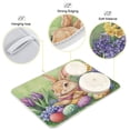 thumbnail image 4 of qxltty Easter Orange Bunny Kitchen Drying Mat Extremely Absorbent Microfiber Dish Mats for Plates Cutlery Pots and Pans 16×18in, 4 of 8