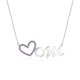 thumbnail image 1 of Collar con Colgante de Corazón Abierto JeenMata con Piedra Violeta Decorada en Oro Blanco de 18 K sobre Plata - Piedra Natal de Febrero - Regalo para Mamá, 1 of 2