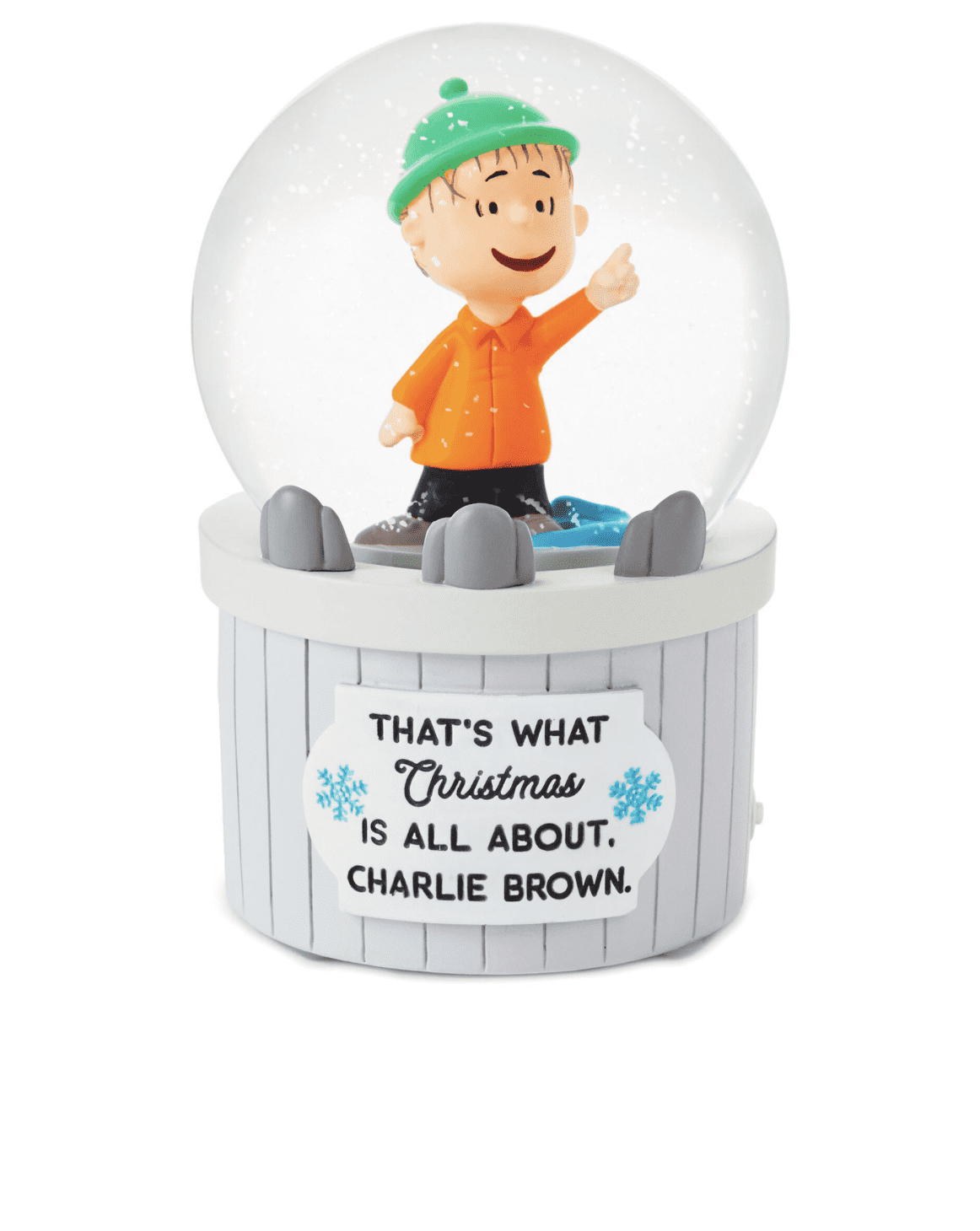 Hallmark Peanuts Christmas Linus Nativity Speech Snow Globe With Sound Light New