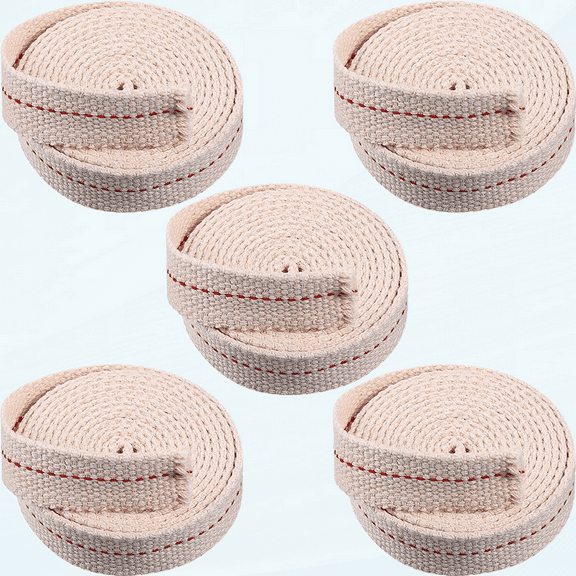 5 Rolls Oil Lamp Wicks Flat Oil Lanterns Wicks with Stitch for Oil Lamps and Candle Burners, 30 Feet (Red,7/8 Inch)