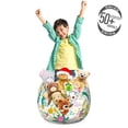 thumbnail image 3 of Floral Storage Toy Bag Chair, Charming Flowers in Various Summer Colors Garden Illustration, Stuffed Animal Organizer Washable Bag, Large Size, Multicolor, by Ambesonne, 3 of 3