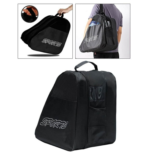 Langgg Chaussures de Patinage Sac de Rangement de Patins Respirant Sacs à Main Patins à Roulettes Sac Noir