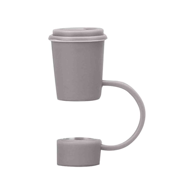 Harpily Pailles en Silicone Bouchon Anti-Poussière Simple et Mignon Forme de Thé au Lait Couvercle de Paille Décoration Scellage de Boisson