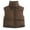 Brown, variant on Women Winter Crop Puffer Vest Jacket Sleeveless Padded Gilet Khaki M