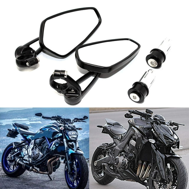 Rich Choices Espejos Retrovisores Universales Para Motocicleta, Color Negro, 0.866 In, 7/8 Pulgadas, Grom Msx125 Cb500F Z125 Pro Z650 Z750 Z800 Z900 Mt-03 Mt-07 Fz-07 Mt-09 Fz-09 Mt-10 Fz-10 Mt-25 Fz6