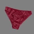 thumbnail image 3 of Iyufng Women Low Rise Satin Bikini Panties V-Shaped Floral Lace Trim Front Pleated Ruched Design Silky Soft Stretch Daily Elegant Women's Underwear, 3 of 5