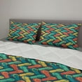 thumbnail image 2 of Flip Flop Comforter & Sham Bedding Set, Simplistic Design of Soft Pastel Colored Thong Sandals Forming Zigzag Pattern, 3 pcs Duvet Set Microfiber Filling Quilt, 5 Sizes, Multicolor, by Ambesonne, 2 of 4