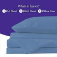 thumbnail image 3 of 800 Thread Count 100% Egyptian Cotton Sheet Set, 4 Pc Set, Sateen Weave,Soft Luxury Bedding, Fits Upto 15" Inch Deep Pocket (Medium Blue Solid, Twin Size), 3 of 7