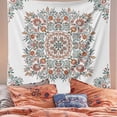 thumbnail image 3 of Tapiz de flores para colgar en la pared - Tapiz blanco Hippie bohemio Tapices con estampado floral bosquejado para la decoración de la pared del dormitorio del hogar Namotu CZJJ-ST27-1, 3 of 6