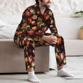 thumbnail image 5 of Wukai Colorful Tulips Men's Long-Sleeve Pajama Set - Comfortable Sleepwear with Button-Down Shirt and Pants-Large, 5 of 6