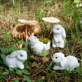 thumbnail image 7 of 4 Pcs Mini Rabbit Statues Resin Miniature Bunny Figurines Easter Decor Rabbit Sculptures for DIY Crafts Fairy Garden Spring Table Decor, 7 of 7