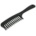 thumbnail image 3 of Black Double Row Tooth Detangler Hair Comb Shampoo Comb with Handle for Long Curly Wet Hair, 3 of 8