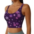 thumbnail image 2 of Naloa Purple Snow Flakes Sports Bras for Women,Sports Bras for Women High Support with Removable Pads-X-Large, 2 of 8