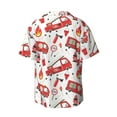 thumbnail image 2 of Gaeub Fire Truck Men's Lapel Short Sleeve Shirt, Relaxed Fit Shirt, Soft and Breathable for Outdoors Party Travel - 3X-Large, 2 of 7