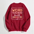 thumbnail image 4 of WEAIXIMIUNG Sweatshirts for Women Trendy Fall Ladies Fashion Leisure Pure Color Loose Long Sleeved Printed Letters Round Collar, 4 of 4