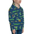 thumbnail image 3 of Haiem Little Pirate Crocodile Pattern Boys Hoodie, Youth Pullover Hooded Sweatshirt, Kangaroo Pocket Hoodie for Kids Girls -Medium, 3 of 6