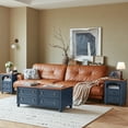 thumbnail image 6 of Farmhouse Nightstand with Charging Station, Wood End Table w/Arched-door Storage Space Decorate, 2 Storage Drawers, for Bedroom, Living Room, 6 of 7
