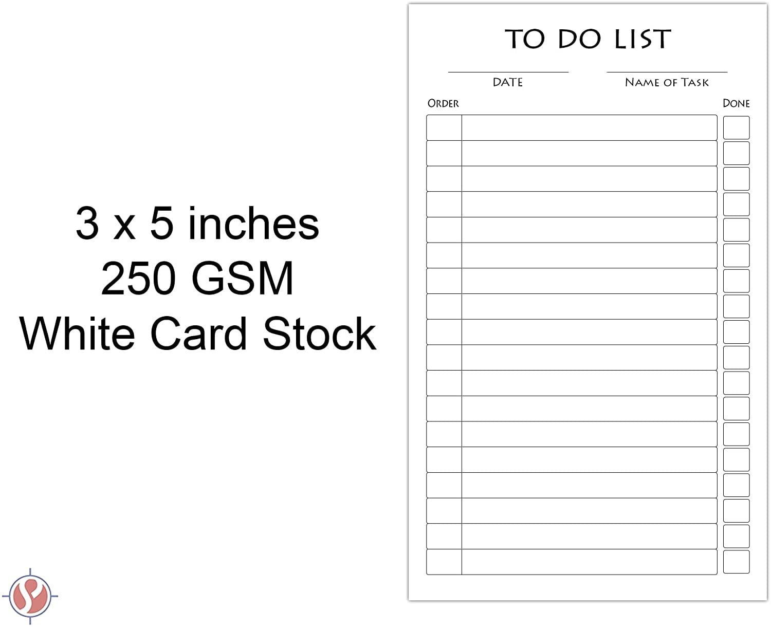 White To-Do List Vertical Index Note Cards, Organize Planner for Grocery list, Priorities, Meals, Tasks, Calendar Appointments, Exercise, Events, Reminders | 3 X 5 Inches Card | 100 Sheets Per Pack