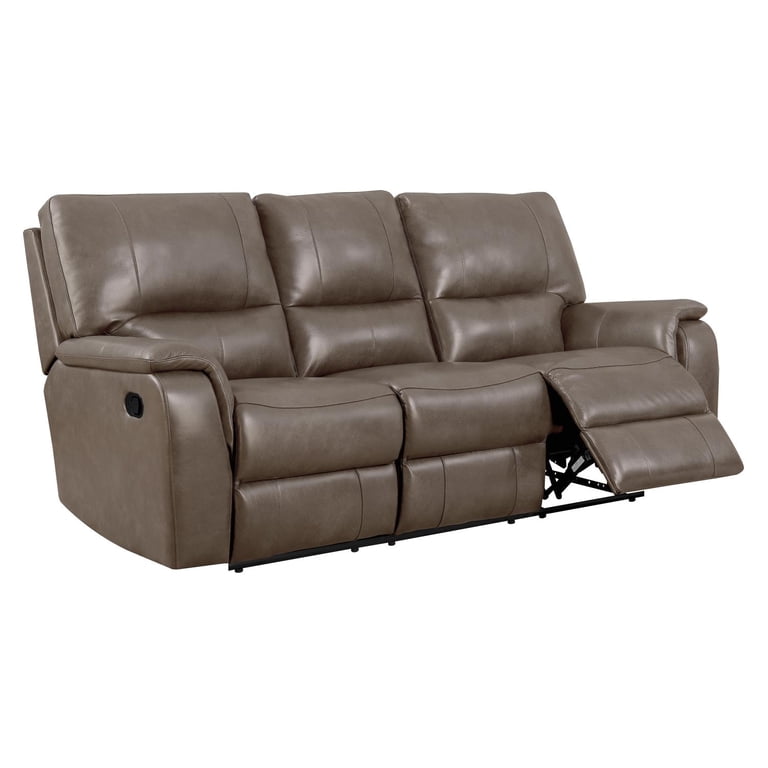 Home Meridian Boylan Top Grain Leather Sofa, Brown Finish, Modern