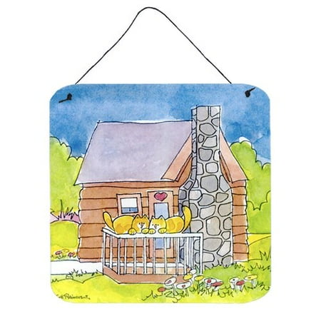 - Caroline's Treasures Cat Love At the Log Cabin by Coe Steinwart Painting Print Plaque