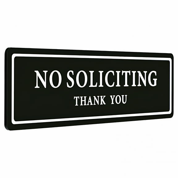 LAMIRO No Soliciting Sign For House (with Strong Adhesive Tape) Premium Durable No Soliciting Signs For Home & Office No Solicitation Signs For Front Door/Wall/Window Clear