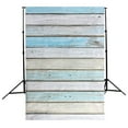 thumbnail image 1 of BSDHOME Polyester 5x7ft Photography Backdrop Photo Background, Blue+white striped wood floor, 1 of 2