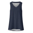 thumbnail image 3 of Camisa sin mangas con cuello en V para mujer para el verano: top informal oversize, poliéster/spandex, moda playera, tallas S-XXXXXL., 3 of 3