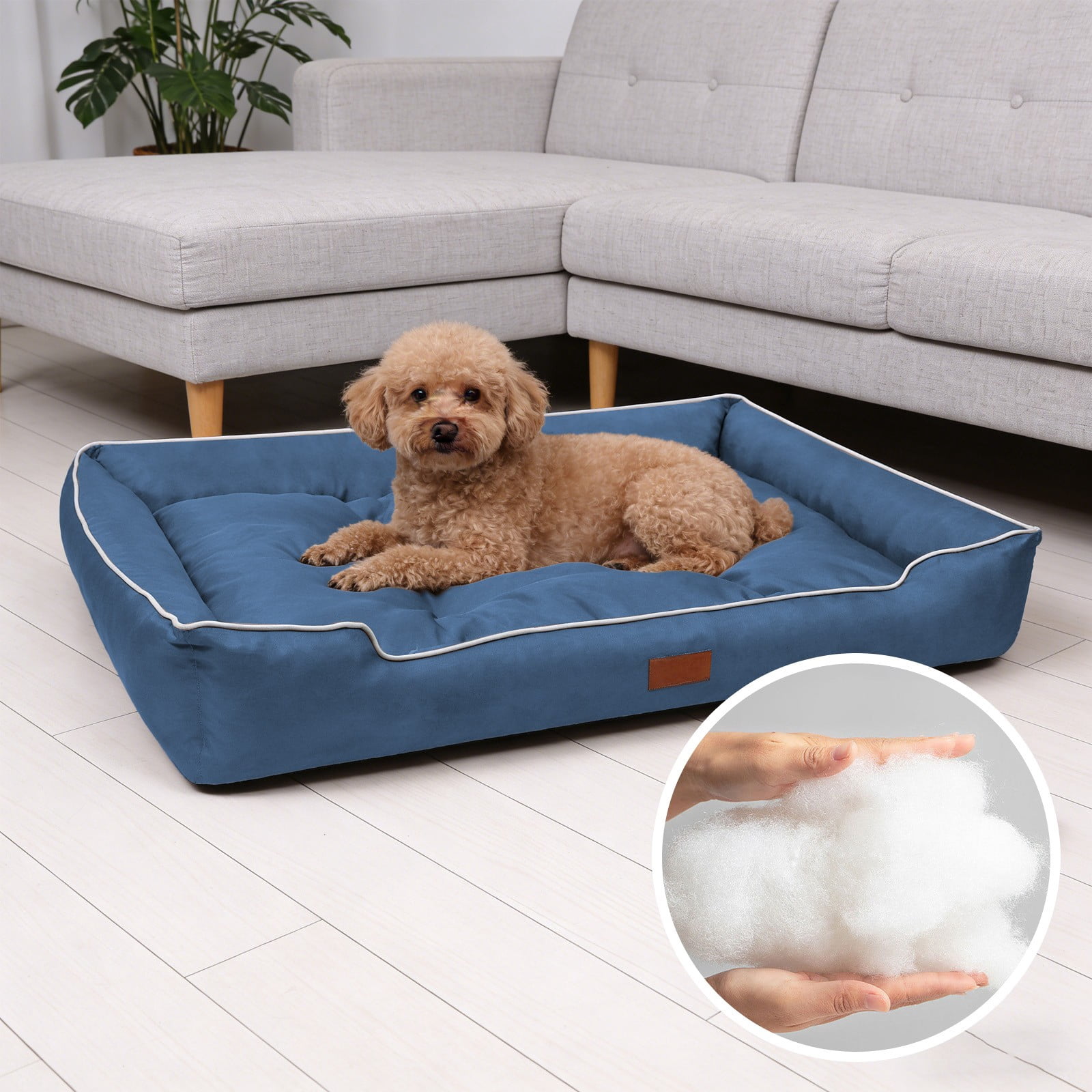 FeiFu Waterproof Non-Slip Rectangle Dog Bed Soft Flannel Pet Mat for Small Dogs Cats Under 55 LBS Durable Comfortable Rest Pad Indoor Outdoor