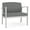 Asteroid Gray, variant on Amherst Steel Reception Waiting Bariatric Chair / Silver Steel / Light Gray