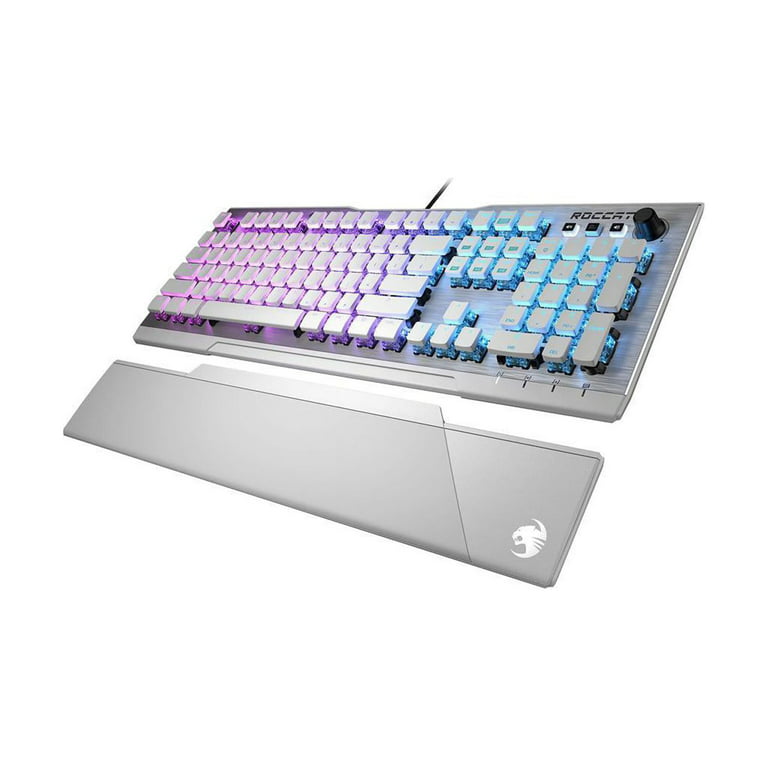 ROCCAT Vulcan 122 Mechanical PC Tactile Gaming Keyboard, Titan Brown  Switch, AIMO RGB Backlit Lighting Per Key, Detachable Palm/Wrist Rest,  Anodized Aluminum Top Plate, Full Size, White/Silver 