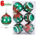 thumbnail image 3 of 6/24 piezas de adornos de bolas de Feliz Navidad, bolas pintadas para árbol de Navidad, colgantes para colgar, decoración para fiestas de Año Nuevo, suministros para festivales, 3 of 5