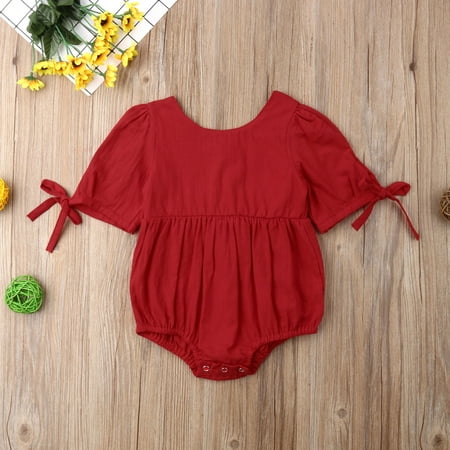 Romper Onesies - Baby Girl Romper Bodysuit Infant Short Sleeve Ruffle Cotton Onesies Shirt Top Outfit Clothes