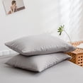 thumbnail image 4 of Move Over Light Grey Pillowcases Queen, Soft Washed Microfiber Pillow Cover Set of 2, Solid Pattern, 2 Pack, 4 of 7