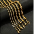 thumbnail image 3 of Necklaces For Women Trendy 14K Gold Rope 2/3/4/5/6/7MM Chain 18-24" Unisex Gold Plated Necklace Gifts For Women, 3 of 11