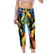 Shepherd Dog High Waist Capris Yoga Leggings, Non-See-Through Printed Gym Leggings for Women - Ideal for Running, Fitness, Yoga & More