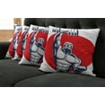 thumbnail image 2 of Ambesonne Fitness Throw Pillow Cover 4 Pack, Muscular Man Lifting, 24", Grey Red White, 2 of 6