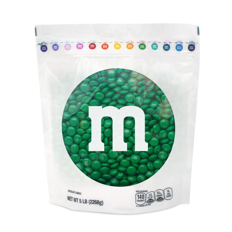 M&M'S World Dark Green Milk Chocolate Candy, 5lb Bag - Walmart.com