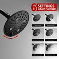 thumbnail image 5 of sumerain Matte Black Bathtub Shower Faucet Set With Valve, High-Flow Tub and Shower Trim Kit with Rain Shower Head and Spout, 5 of 16