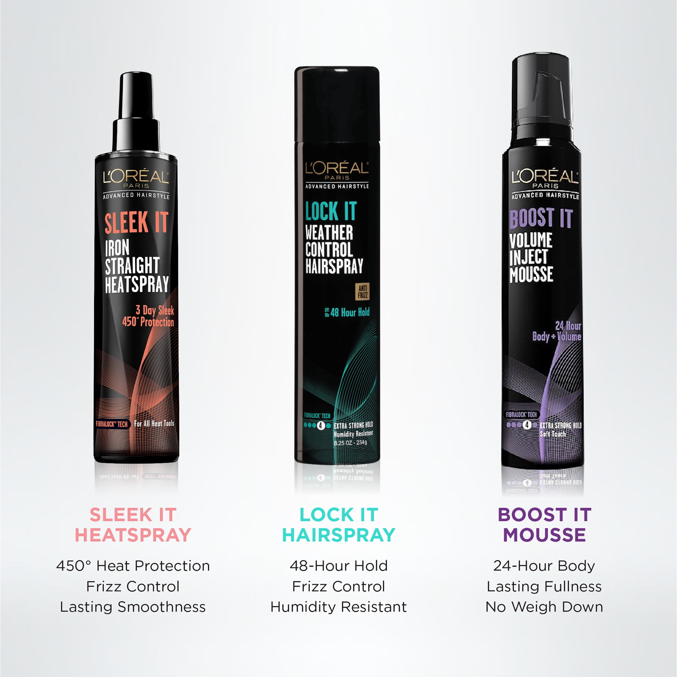 (6 pack) L'Oreal Paris Advanced Hairstyle SLEEK IT Iron Straight Heat Spray, Anti-Frizz, 5.7 fl oz
