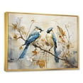 thumbnail image 2 of Designart "Simplified Exotic Birds Amid Cherry Blooms I" Birds Of Paradise Floater Framed Canvas Wall Art, 2 of 5