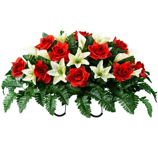Sympathy Silks Artificial Cemetery Flowers Realistic Outdoor Grave