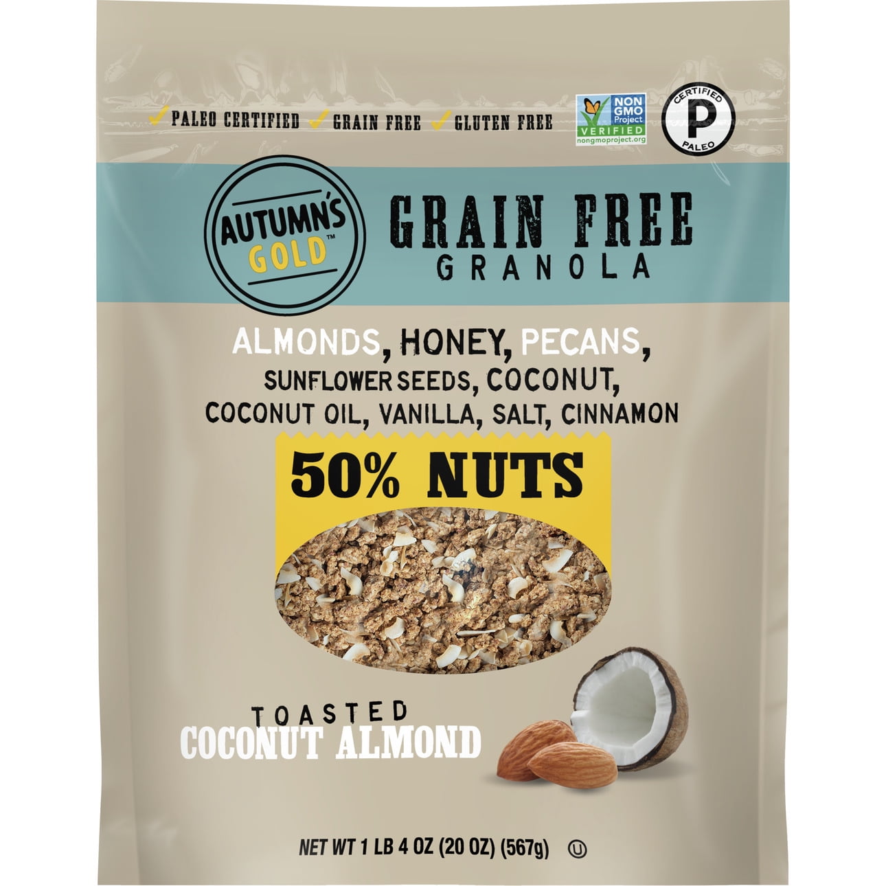Autumn's Gold Grain Free Toasted Coconut Almond Granola, 20 oz