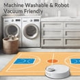 thumbnail image 5 of ODIKA 5'x7' Machine Washable Non-Slip Area Rug, Basketball Court Wood Floor Key Lines Orange Circle High Traffic Rug with Pad, Beige, 841072, 5 of 8