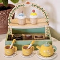 thumbnail image 1 of Wooden Simulation Dessert Rack Afternoon Tea Set Toy Pretend Play Food Learning Role Play Game Early Educational Puzzle Toys, 1 of 7
