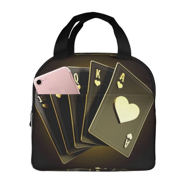 Balery Casino Cards 1 Bolsa de Almuerzo Aislada – Caja de Almuerzo con Papel de Aluminio Grueso, Mantiene la Comida Fresca por 4 Horas