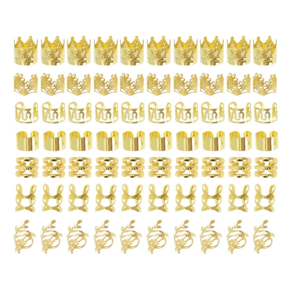 Unique Bargains 70 Hair Cuffs Dreadlock Flower Crown Dreadlock Hair Clips Gold Tone