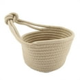 thumbnail image 3 of Oval Cotton Rope Over Door Window Hanging Storage Basket Wall Hanging Organizer (Khaki), 3 of 7